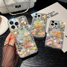 For iPhone 14/ 14 Pro Max - 3D Bowtie Flower Bling Rhinestone Jeweled Case