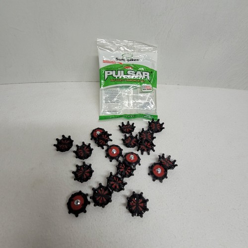 Softspikes Pulsar Golf Cleats Fast Twist 3.0 Slim Lot 19 Pack Red and Black