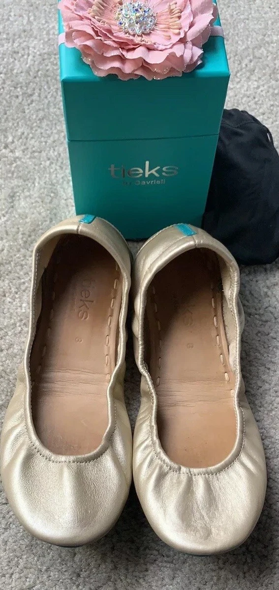 Metallic champagne tieks sale