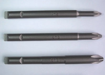 STANLEY YANKEE 131B - SET OF 3 SCREWDRIVER BITS PHILLIPS PH CROSS HEAD 1, 2, 3