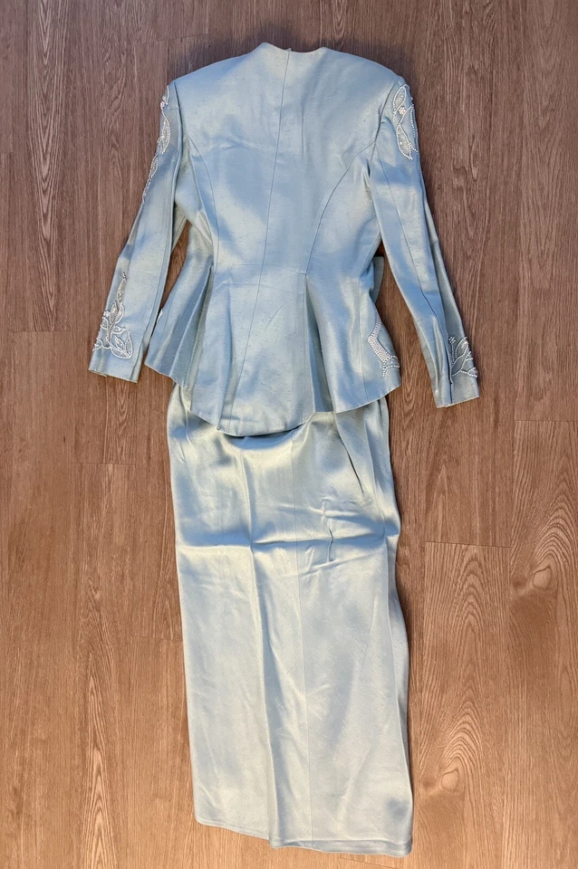 TELA CHATARRA SEDA VINTAGE AÑOS 90 bebé azul/verde Foto 2 de 4