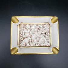 Ceramic Ashtray w/ Center Design Made in Italy