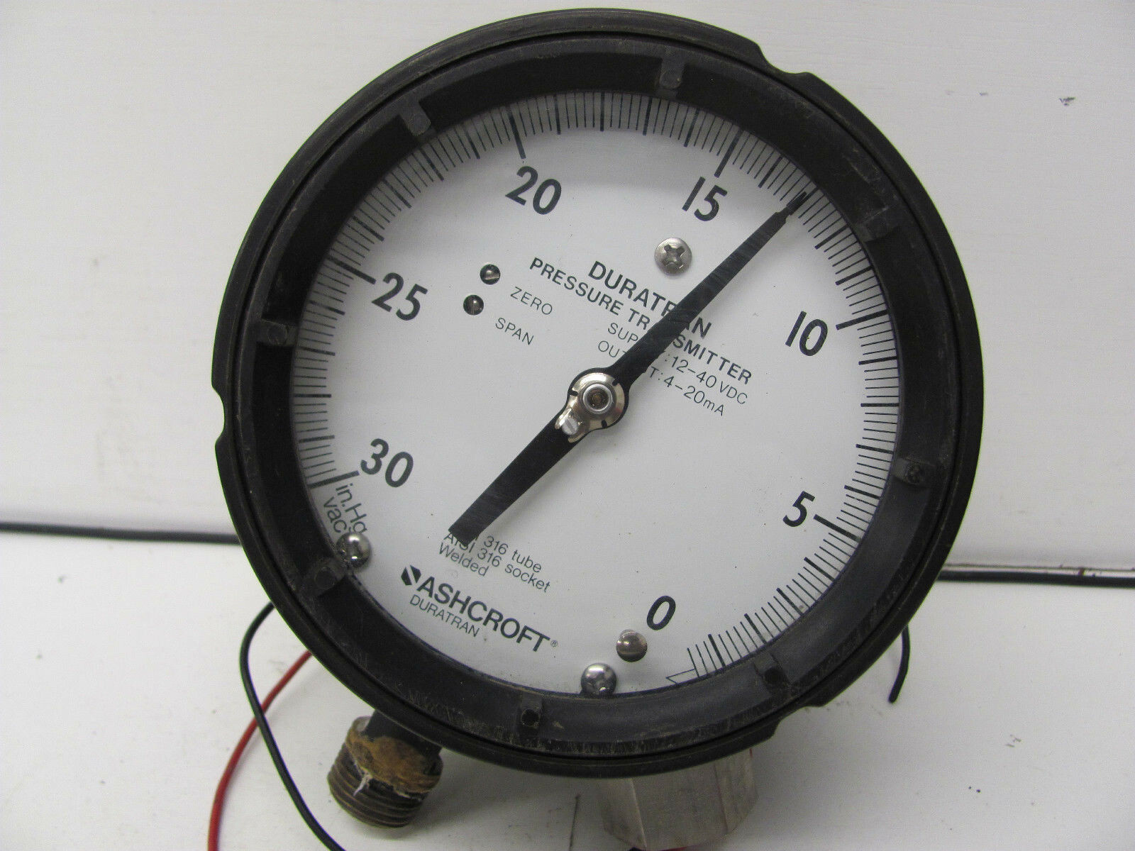 ASHCROFT DURATRAN PRESSURE TRANSMITTER 452279SSH04LXFM 030IN.HG VAC USED eBay