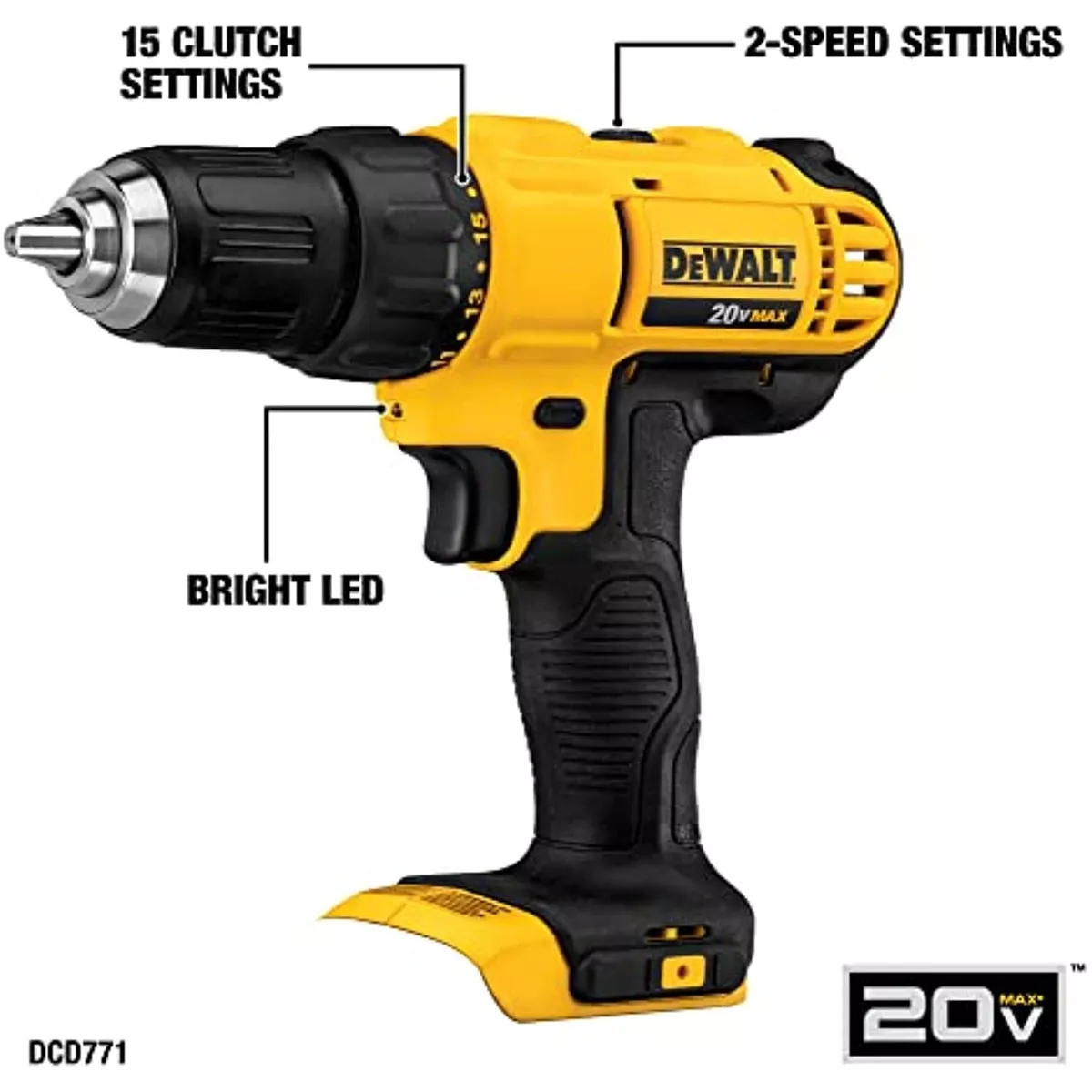 DEWALT 20V MAX Cordless Drill Combo Kit 5 Tool DCK551D1M1
