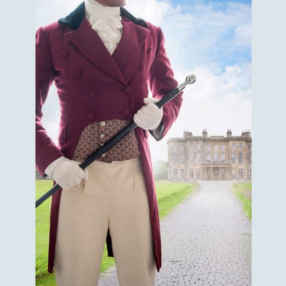 New Men Maroon Regency Style Darcy Tailcoat UK