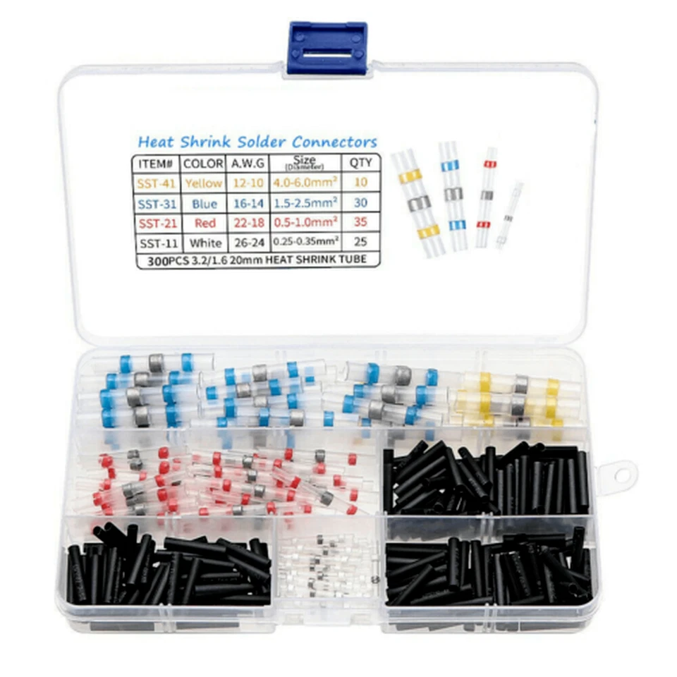 400PCS Waterproof Solder Seal Heat Shrink Wire Butt Terminal Connectors Kit Set - Image 2 of 4