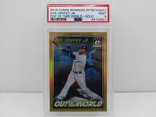 KEN GRIFFEY JR. 2018 DONRUSS OPTIC OUT OF THIS WORLD GOLD PRIZM! #07/10! PSA 9!