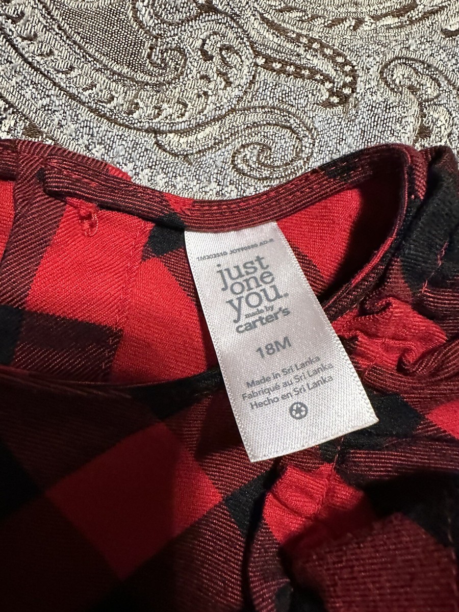 carters red plaid dress Carter's Carters Girls Size 18 Months Dress Red Plaid Holiday Just one You