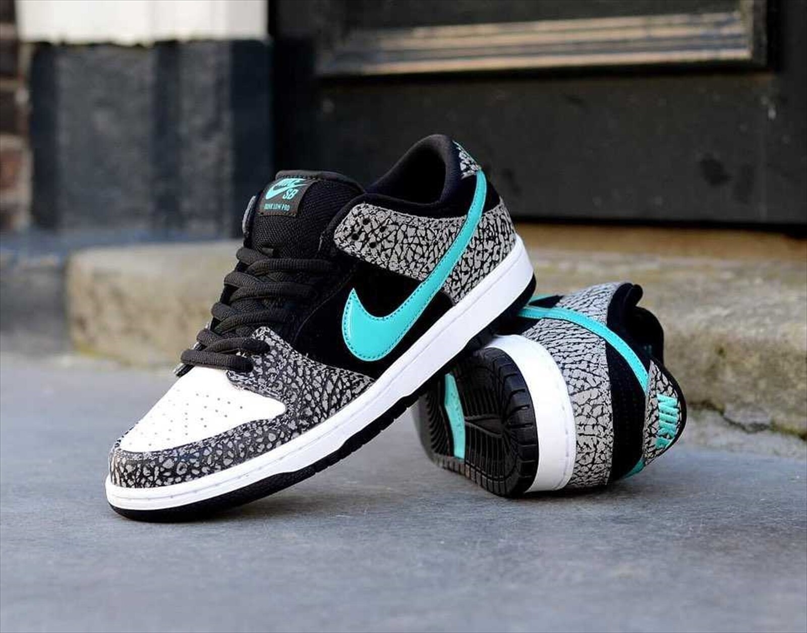 nike sb dunk low clear jade atmos elephant