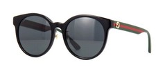 New GUCCI GG0416SK 002 55mm Black Green Red Web Sunglasses Italy