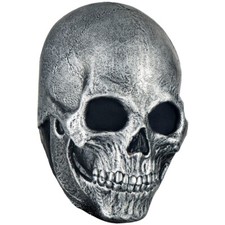 Ghoulish Productions Skull Silver Adult Latex Head Mask Evil Halloween