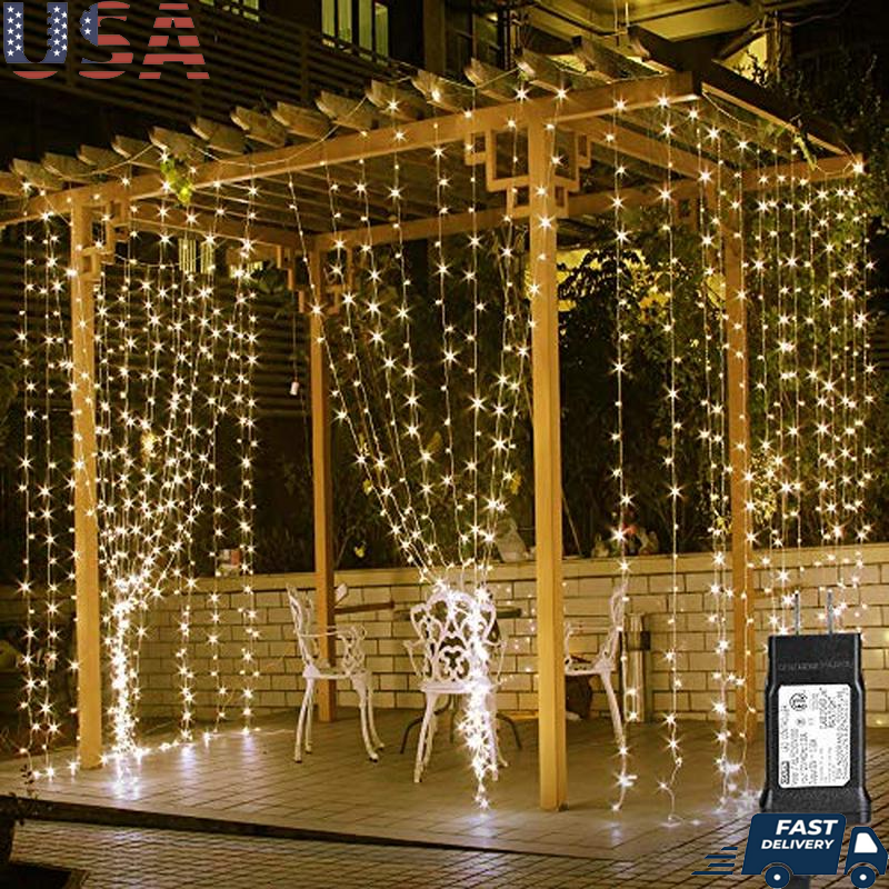 LED Curtain Fairy String Lights for Wedding Party Indoor Outdoor Decor