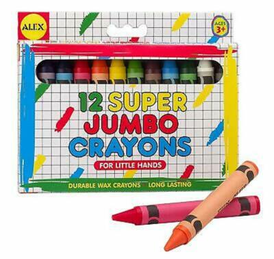 Alex Super Jumbo Buntstifte (12 im Set) - Langlebiges Wachs - LANGLEBIG