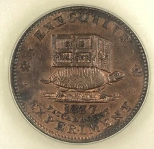 1837 Hard Times Token. HT-32 Illustrious Predecessor. Scarce Uncirculated.