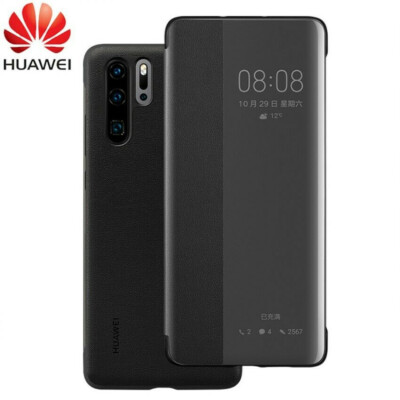100% Original HUAWEI P30 Pro Smart View Leather Flip Case Cover