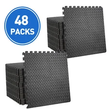 48 Tiles Puzzle Exercise Mat Interlocking 3/4''Thick Foam Floor Gym Mat 192SQ.FT