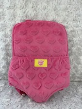 BABW Build A Bear Pink Stuffed Animal Carrier Backpack Plush Toy Soft Hearts B10