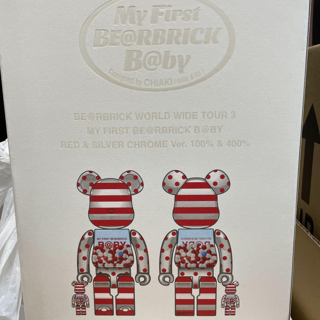 MY FIRST BE@RBRICK B@BY RED & SILVER CHROME Ver. 100% & 400% Bearbrick  Figure