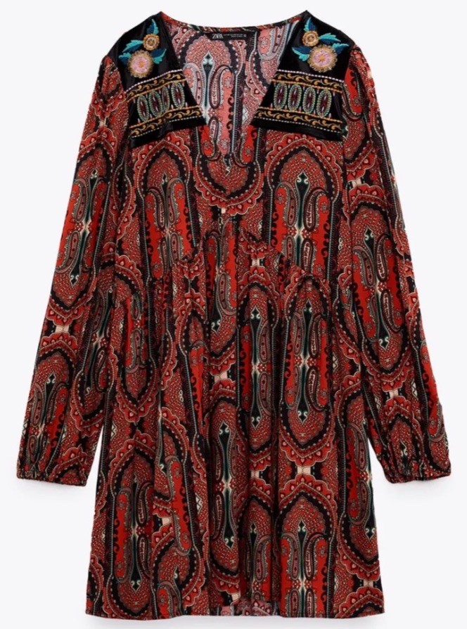 Zara embroidered Devore Floral Velvet Burnout Mini Dress Whimsigoth Witchy L thumbnail 4