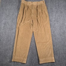 Bills Khaki Corduroy Pants Mens 34x29 Trousers Wide Wale Leg Pleated Made in USA
