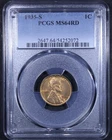 1935-S Lincoln Wheat Cent - 1c PCGS MS64 RD - Red - Cool Coin!