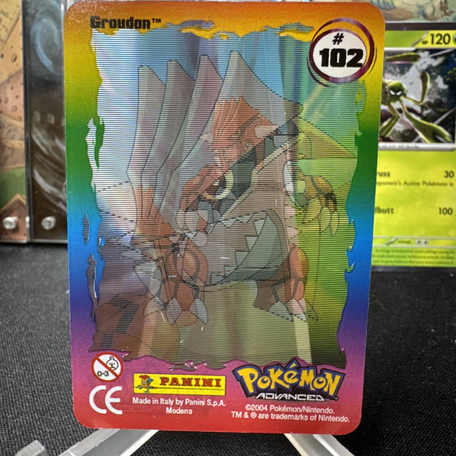 Pokemon Advanced 2004 Panini Lenticular Action Card #102 Groudon LP