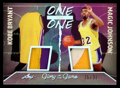 KOBE BRYANT MAGIC JOHNSON 2025 Leaf Glory of the Game One on One Dual Patch /35