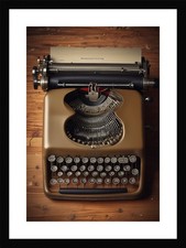 Bold Vintage Typewriter Framed Wall Art Poster Canvas Print Picture thumbnail