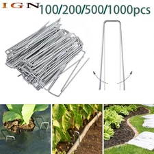 Garden Stakes 6" Landscape Staples Galvanized Sod Staples 100/200/500/1000Pack