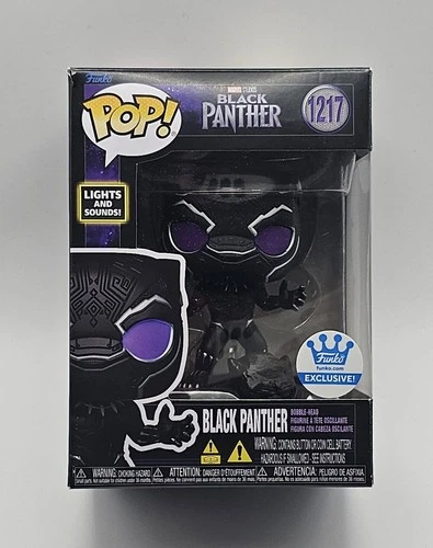 Funko Pop! #1217 Black Panther Funko Shop Exclusive Lights and sound w/protecter