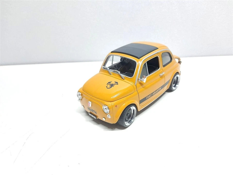 Fiat 500 L Abarth Giallo Positano del 1957 - 1/18 Artigianale base Welly - Immagine 3 di 4