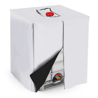 #ad 275 Gallon Zipper IBC Tote Cover 210D Oxford 1000L Water Tank Protective Silver $27.49