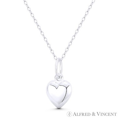 Kissen Herz Liebe Charm Italien .925 Sterling Silber Wende 3D 19x10mm Anhänger