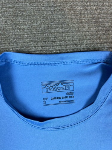 T-shirt Patagonia Capilene Cool blu manica corta blu piccolo strato base merino - Foto 2 di 8
