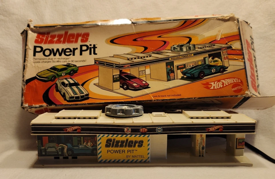 Juego ovalado Hot Wheels Sizzlers Laguna de colección + Power Pit 1969 Mattel + 7 autos Foto 4 de 4