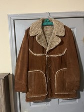 VTG Sheepskin Shearling Marlboro Man Yellowstone Rancher Western Coat Men's 44R