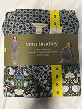 Vera Bradley Women  s 2- Piece Pajama Set Long Sleeve Top  Pants Small