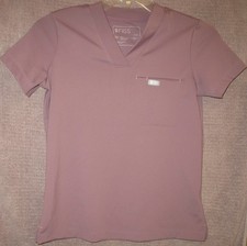 Figs short sleeve nylon/spandex blend medical scrub v-neck top women's size XS
