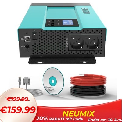 EDECOA Reiner Sinus Wechselrichter 24V 230V Inverter 2400W Spannungswandler