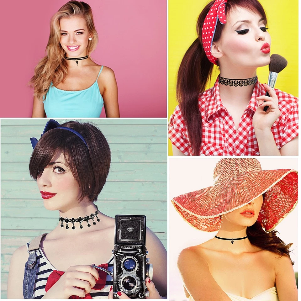 44 Piezas Gargantilla Collares para Mujer Negro Gargantilla Conjunto Tatuaje Gargantilla Collar Cla... Foto 2 de 4