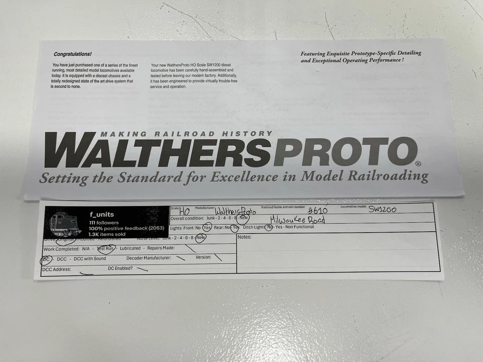 Walthers Proto 2000 HO Milwaukee Road MILW #610 SW1200 DC DCC Ready - Image 2 of 4