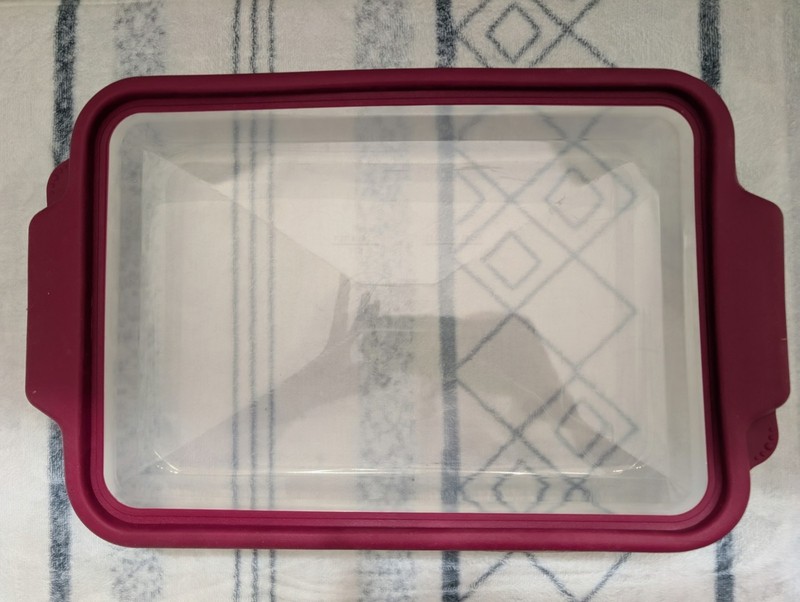 The Pioneer Woman Clear Glass Casserole Dish Baking Pan with Red Lid 3 qt 9 x 13