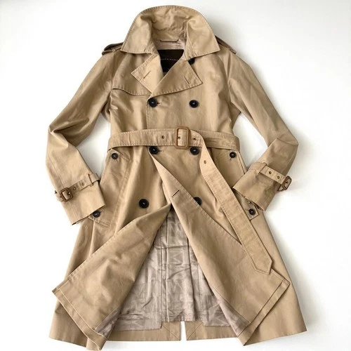 Mackintosh Men's Beige Trench Coat Double Breasted Cotton Size 38 Long Regular - product listing photo