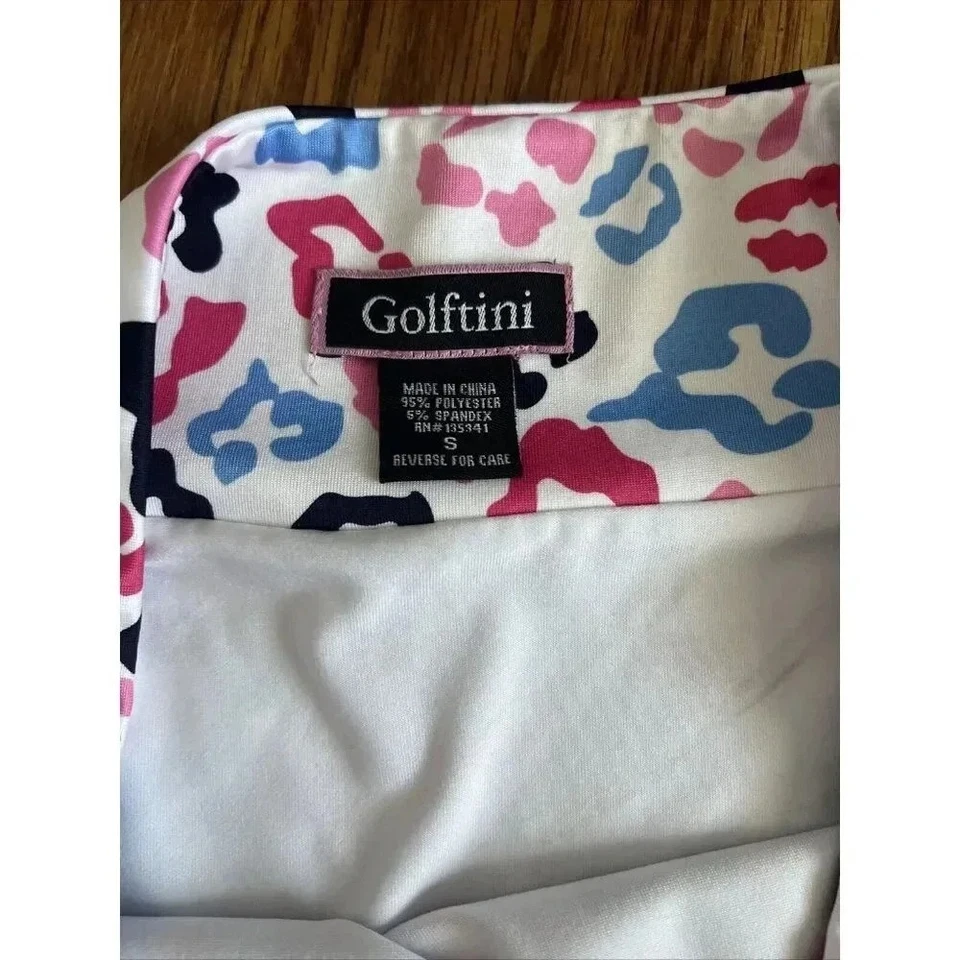 Falda corta de golf GOLFTINI Big Bang para mujer Pull On Tech blanca rosa azul falda con volantes S Foto 3 de 4