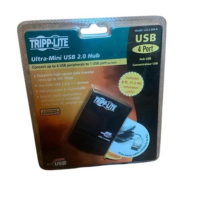 TRIPP-LITE Ultra-Mini 4 Port USB 2.0 Hub Extender With 4 Ft Extension Cable NEW 