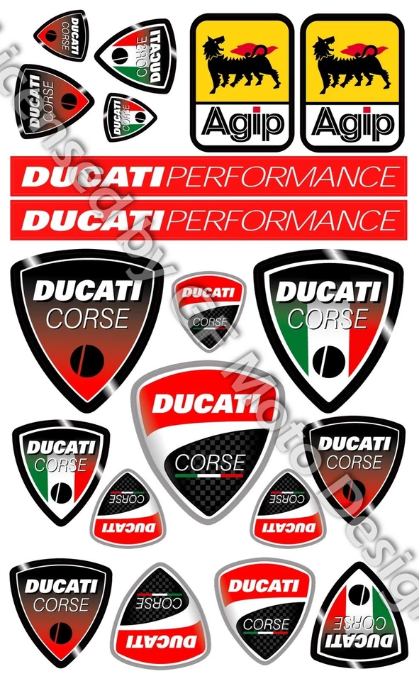 Multistrada Aufkleber Set 16x26 DUCATI CORSE Sheet 20 stickers 749 999