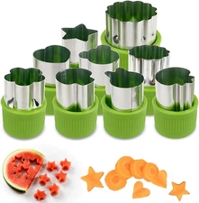 Fruit and Vegetable Cutter Stamp Set 9 Pieces - Love Heart, Star, Flower, Rabbit