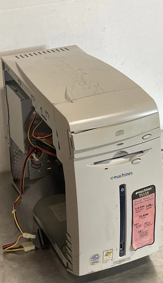 eMachines T1115 Desktop PC Intel Celeron 1.0GHz 128MB RAM Vintage Computer - Image 2 of 4