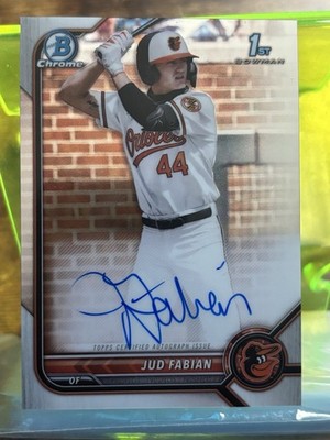 2022 Bowman Draft - Chrome Draft Pick Autographs Jud Fabian #CDA-JF (AU, RC)