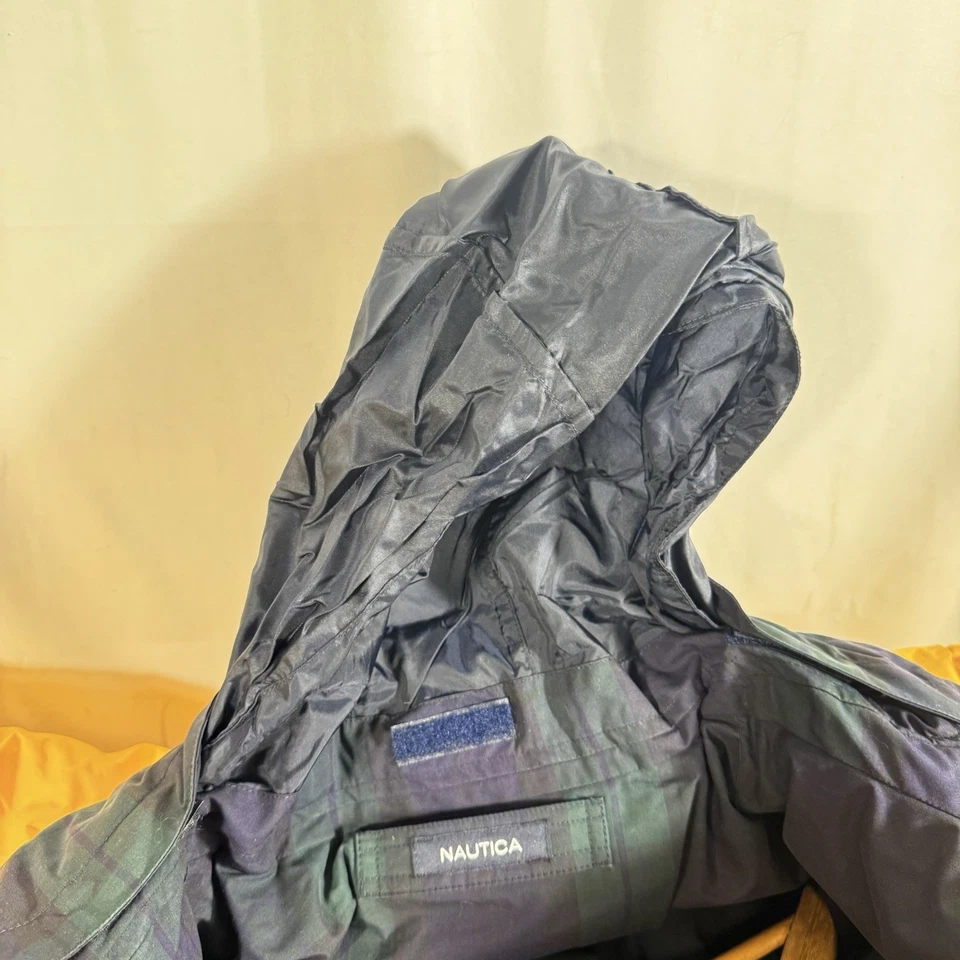 Y2K Nautica Down Reversible Puffer Jacket Mens XL Tartan Plaid 90’s Yellow - Image 4 of 4